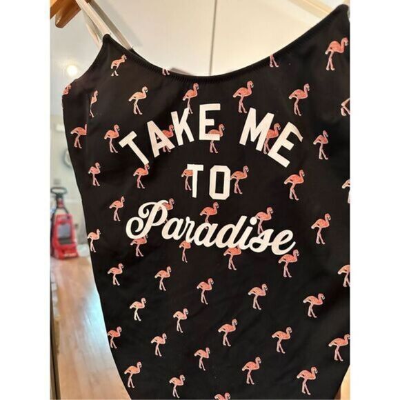 VICTORIA'S SECRET Swimsuit Scoop Back One Piece Take Me To Paradise Logo - Picture 3 of 4